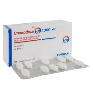 Глюкофаж XR таблетки пролонгованої дії 1000 мг №30