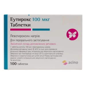 Эутирокс таблетки 100 мкг блистер №100
