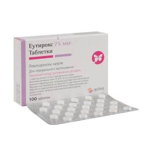 Эутирокс таблетки 75 мкг блистер №100