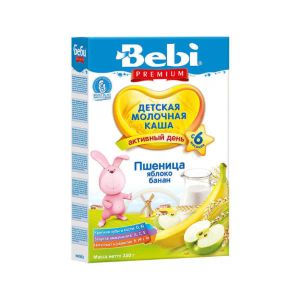 Молочна каша Bebi Premium пшениця, яблуко, банан 250 г