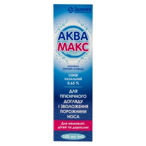Аквамакс спрей назальний 0,65 % балон з клапаном-насосом 100 мл