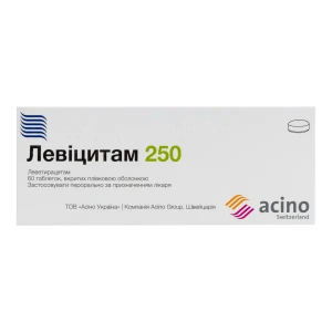 Левіцитам 250 таблетки вкриті плівковою оболонкою 250 мг блістер №60