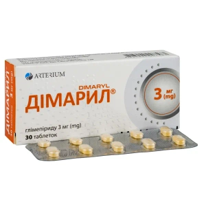 Дімарил таблетки 3 мг блістер №30