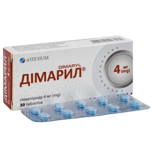 Димарил таблетки 4 мг блистер №30