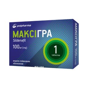 Максігра таблетки вкриті плівковою оболонкою 100 мг блістер №1