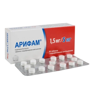 Арифам 1,5 мг/5 мг таблетки с модифицированным высвобождением 1,5 мг + 5 мг блистер №30