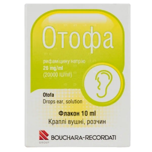 Отофа краплі вушні розчин 20000 МО/мл флакон 10 мл