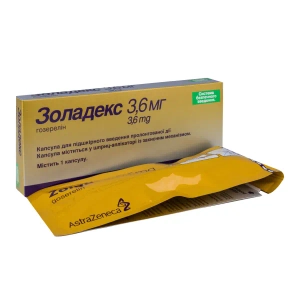 Золадекс капсулы для подкожного введения пролонгированного действия 3,6 мг шприц-аппликатор №1