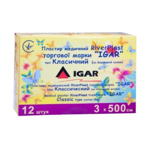 Пластир медичний RiverPlast Igar 3 см х 500 см класичний на бавовняній основі