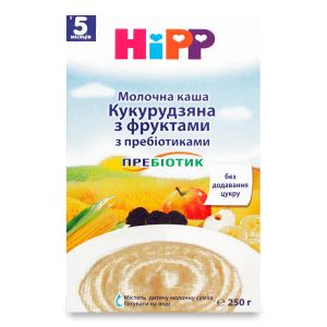 Каша HiPP молочна кукурудзяна з фруктами 250 г