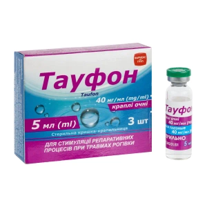 Тауфон краплі очні 40 мг/мл флакон 5 мл з кришкою-крапельницею №3