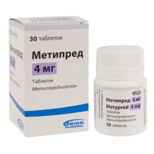 Метипред таблетки 4 мг №30