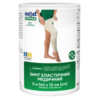 Бинт эластичный медицинский Medtextile средней растяжимости 5 м х 12 см