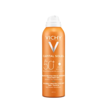Сонцезахисний зволожуючий водостійкий спрей-вуаль Vichy Капіталь Солей SPF50+ для тіла 200 мл