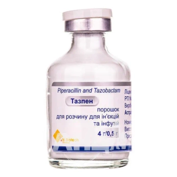 Тазпен порошок для розчину для ін'єкцій та інфузій по 4 г/0,5 г флакон №1