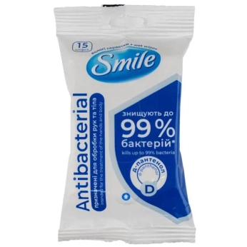 Серветки вологі Smile antibacterial з д-пантенолом №15
