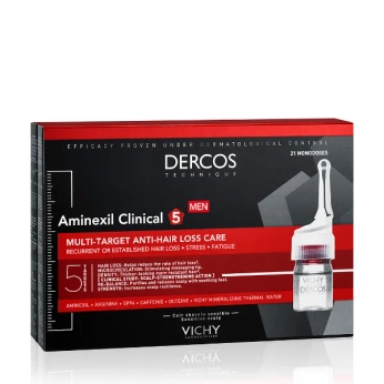 Засіб проти випадіння волосся Vichy Dercos Aminexil Clinical 5 комплексної дії для чоловіків 21 х 6 мл