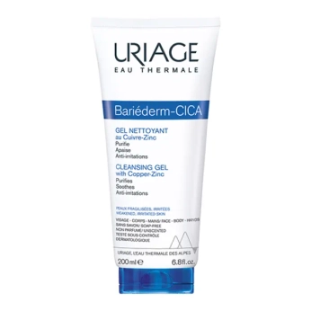 Очищуючий гель для тіла Uriage Bariederm-Cica Барєдерм Цика Гель з Cu-Zn для сухої та атопічної шкіри 200 мл