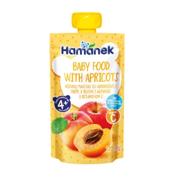 Пюре Hamanek яблуко та абрикос пауч 120 г