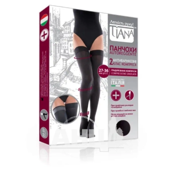 Чулки компрессионные Tiana 27-36мм 340 den черные размер 2
