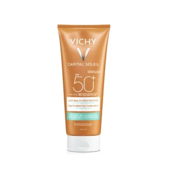 Солнцезащитное молочко Vichy Капиталь Солей Beach Protect Multi-Protection SPF 50+ водостойкое с гиалуроновой кислотой 200 мл