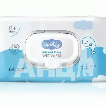 Дитячі вологі серветки Bebble з екстрактом лаванди №64