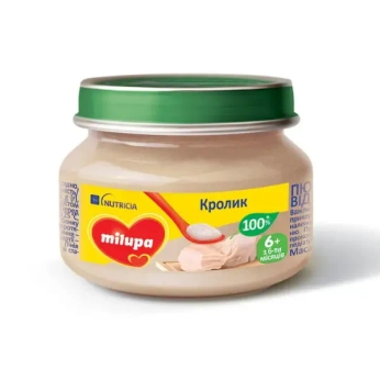 Пюре детское мясное кролик Milupa с 6 месяцев 80 г