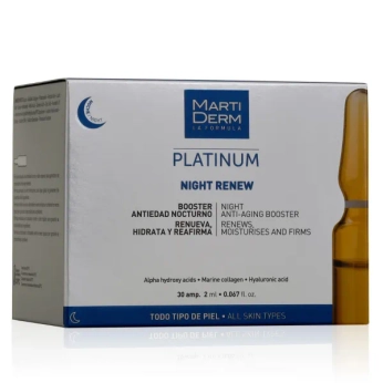 Ночные ампулы для лица против фотостарения MartiDerm Platinum Night Renew 2 мл №30