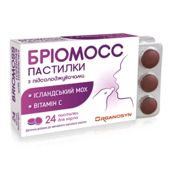 Бріомосс пастилки для горла з ісландським мохом і вітаміном С №24