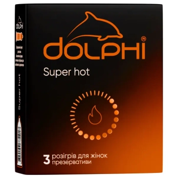 Презервативы Dolphi Super hot с точками и ребрами с согревающим эффектом №3