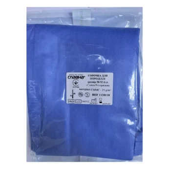 Рубашка для роженицы Славна стерильная размер L (50-52) сммс 35 г/м2