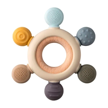 Кольцо зубное из дерева и силикона Baby-Nova от 3 месяцев 31155 №1