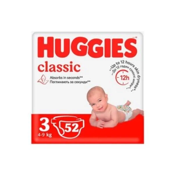 Підгузки Huggies Classic дитячі розмір 3 (4-9 кг) № 52