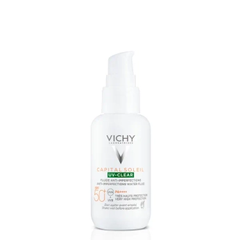 Ежедневный солнцезащитный невесомый флюид Vichy Капиталь Солей SPF 50+ для кожи склонной к жирности и несовершенствам 40 мл