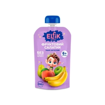 Пюре Ельфік Elfik Magic Фруктовий салатик без цукру дой-пак 200 г