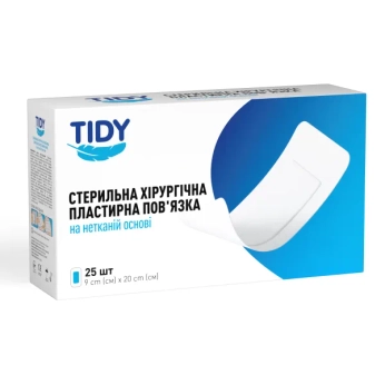 Стерильна пластирна пов'язка для ран на нетканій основі TIDY 9 cм x 20 cм №1