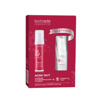 Набір Biotrade Acne Out для жирної і проблемної шкіри Активний антибактеріальний лосьйон 60 мл + Ніжний кисневий гель 50 мл