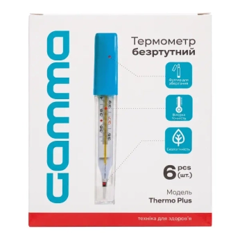 Термометр медицинский Gamma Thermo Plus стеклянный жидкостный без ртути №1