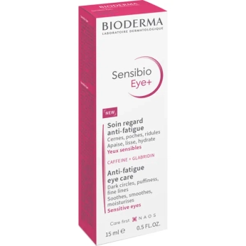 Крем-догляд для контуру очей Bioderma Sensibio Сансибіо Eye+ проти втоми 15 мл