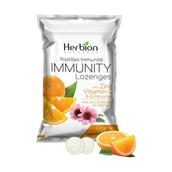 Леденцы Herbion Хербион Иммуно Эхинацея, Витамин С и Цинк для рассасывания со вкусом апельсина №25