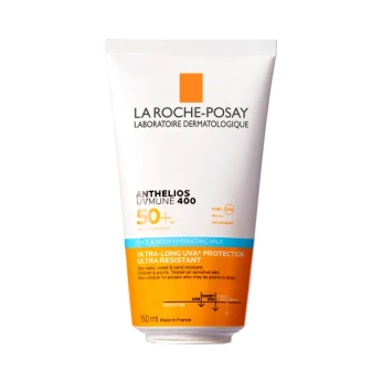 Солнцезащитное водостойкое увлажняющее молочко La Roche-Posay Антелиос UVA 400 SPF50+ для лица и тела детей и взрослых 150 мл