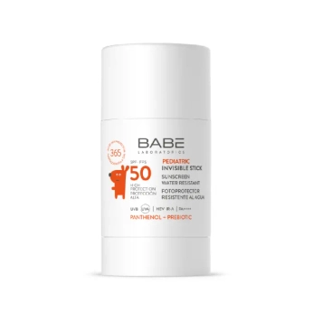 Детский солнцезащитный невидимый стик Babe Laboratorios Pediatric SPF 50 с пантенолом и пребиотиком 30 г