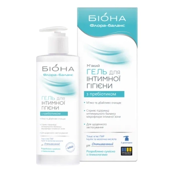 М'який гель для інтимної гігієни Біокон Біона Флора-баланс з пребіотиком 275 г