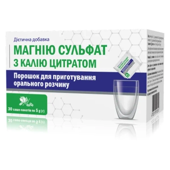 Магнію сульфат з калію цитратом порошок в саше-пакетах 5 г №30