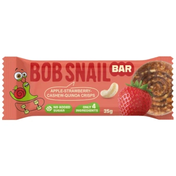 Батончик фруктово-горіховий Bob Snail Равлик Боб яблуко-полуниця-кеш'ю-хрусткі пластівці кіноа 35 г