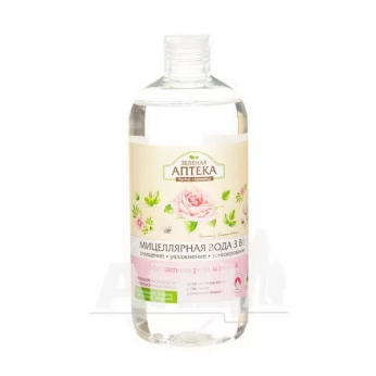 Мицеллярная вода Зелена Аптека 3 в 1 мускатна троянда та бавовна 500 мл