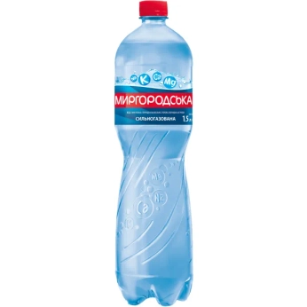 Вода мінеральна питна лікувально-столова Миргородська сильногазована 1,5 л