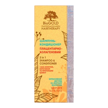 Шампунь-кондиционер для волос Биоголд плацентарно-коллагеновый для жирного типа волос 200 мл