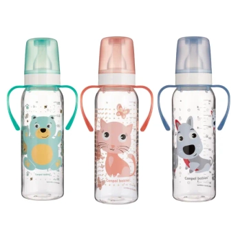 Бутылочка Canpol babies 11/845 bra free с рисунком и ручкой 250 мл