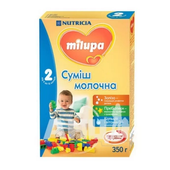 Суміш молочна суха Milupa 2 для дітей від 6 до 12 місяців 350 г